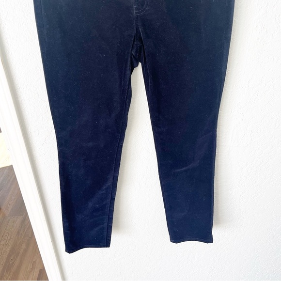 Talbots Pants Women's 4P Petite High Waist Straight Leg Blue Velveteen - Picture 4 of 9
